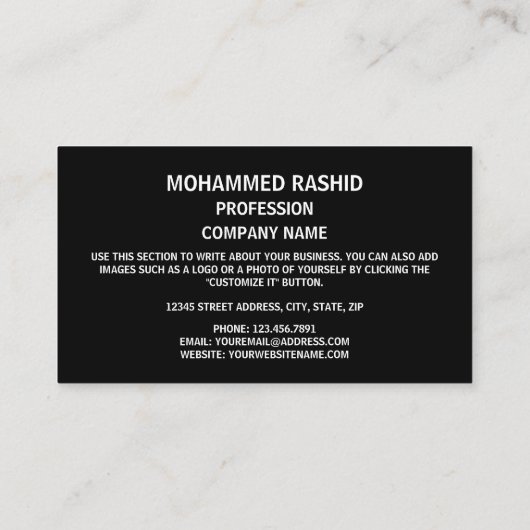 Carte De Visite Drapeau émirati & Emblem, Drapeau émirati (Dos)