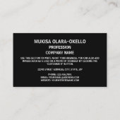 Carte De Visite Drapeau et armoiries de l'Ouganda (Dos)