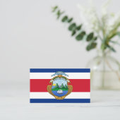 Carte De Visite Drapeau et armoiries du Costa Rica, Drapeau du Cos (Debout devant)