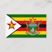 Carte De Visite Drapeau et armoiries du Zimbabwe, Drapeau du Zimba (Devant)