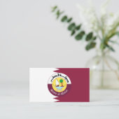 Carte De Visite Drapeau et emblème du Qatar (Debout devant)