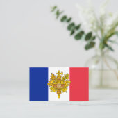 Carte De Visite Drapeau et Emblème français, Drapeau de France (Debout devant)