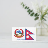 Carte De Visite Drapeau et emblème népalais, Drapeau du Népal (Debout devant)