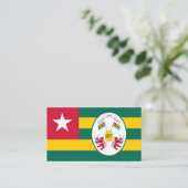 Carte De Visite Drapeau et Emblème togolais, Drapeau du Togo (Debout devant)
