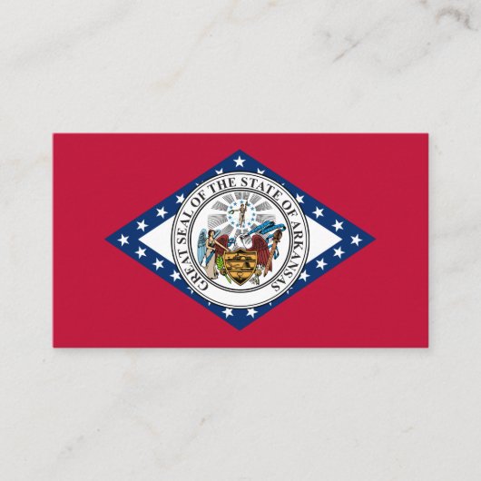Carte De Visite Drapeau et phoque de l'Arkansas, Drapeau de l'Arka (Devant)