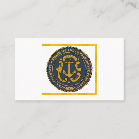 Carte De Visite Drapeau et phoque de l'île Rhode, drapeau de l'île (Devant)