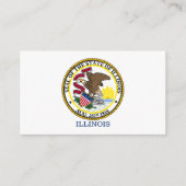 Carte De Visite Drapeau et phoque de l'Illinois, Drapeau de l'Illi (Devant)