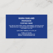 Carte De Visite Drapeau et sceau Connecticuter, Drapeau du Connect (Dos)