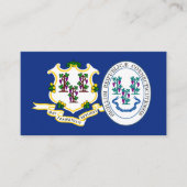 Carte De Visite Drapeau et sceau Connecticuter, Drapeau du Connect (Devant)