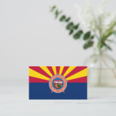 Carte De Visite Drapeau et sceau de l'Arizona, Drapeau de l'Arizon (Debout devant)