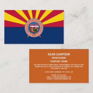 Carte De Visite Drapeau et sceau de l'Arizona, Drapeau de l'Arizon