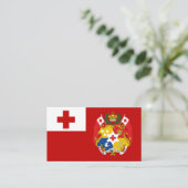 Carte De Visite Drapeau et sceau de Tonga, Drapeau des Tonga (Debout devant)