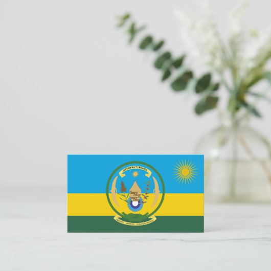 Carte De Visite Drapeau et sceau rwandais, Drapeau du Rwanda (Debout devant)