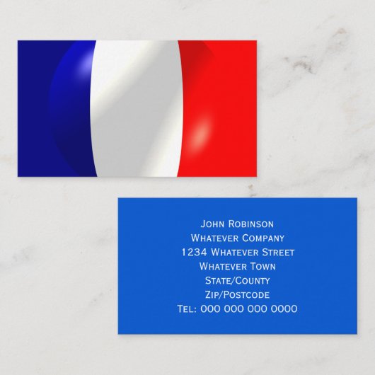 Carte De Visite Drapeau français (Devant / Derrière)