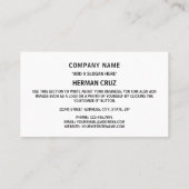 Carte De Visite Drapeau français, Drapeau de France (Dos)