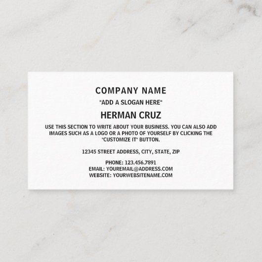 Carte De Visite Drapeau français, Drapeau de France (Dos)