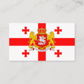 Carte De Visite Drapeau géorgien et armoiries de Géorgie (Devant)