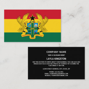 Carte De Visite Drapeau ghanéen et armoiries du Ghana