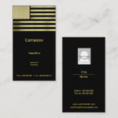Carte De Visite Drapeau Gold American (Devant / Derrière)