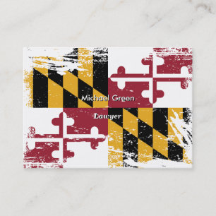 Carte De Visite Drapeau grunge du Maryland