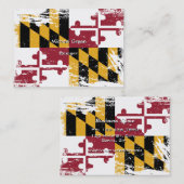 Carte De Visite Drapeau grunge du Maryland (Devant / Derrière)