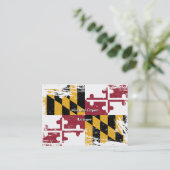 Carte De Visite Drapeau grunge du Maryland (Debout devant)