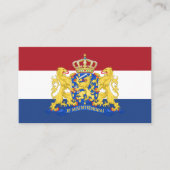 Carte De Visite Drapeau hollandais et armoiries, Drapeau du Pays-B (Devant)
