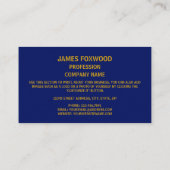 Carte De Visite Drapeau Hoosier, Drapeau de l'Indiana (Dos)