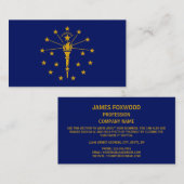 Carte De Visite Drapeau Hoosier, Drapeau de l'Indiana (Devant / Derrière)