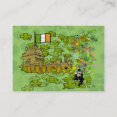 Carte De Visite Drapeau irlandais Lucky Leprechaun Castle (Dos)