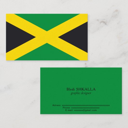 Carte De Visite Drapeau jamaïcain (Devant / Derrière)