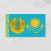 Carte De Visite Drapeau kazakh et Emblème national, Kazakhstan (Devant)
