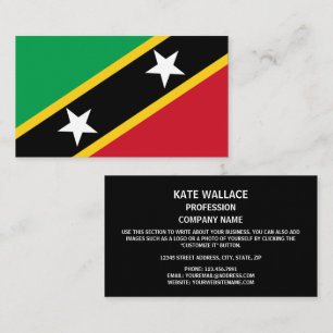 Carte De Visite Drapeau Kittitian / Nevisian, Saint-Kitts-et-Nevis
