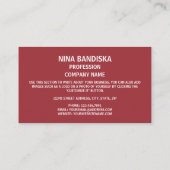 Carte De Visite Drapeau letton, Drapeau de Lettonie (Dos)