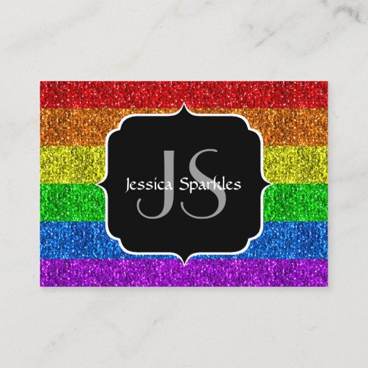 Carte De Visite Drapeau LGBT vibrante parties scintillant arc-en-c (Dos)