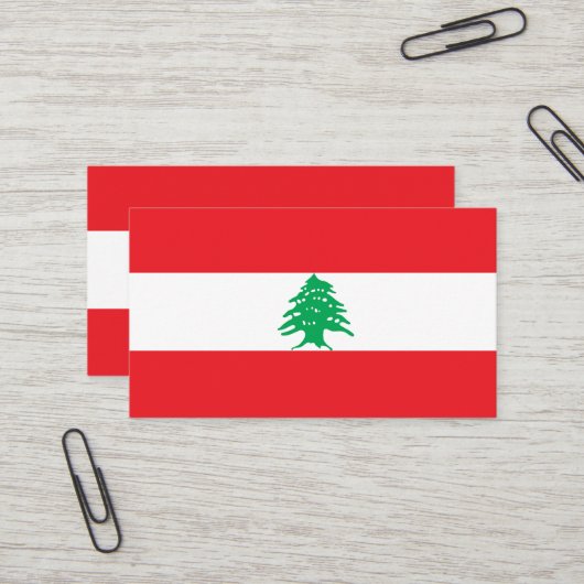 Carte De Visite Drapeau libanais (Devant/Arrière en situation)