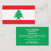 Carte De Visite Drapeau libanais, Drapeau du Liban (Devant / Derrière)