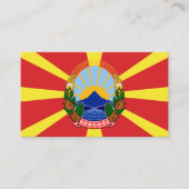 Carte De Visite Drapeau macédonien et Emblème national, Macédoine  (Devant)