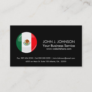 Carte De Visite Drapeau mexicain rond brillant