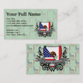 Carte De Visite Drapeau mexico-américain de bouclier (Devant / Derrière)