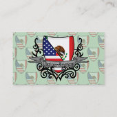 Carte De Visite Drapeau mexico-américain de bouclier (Dos)