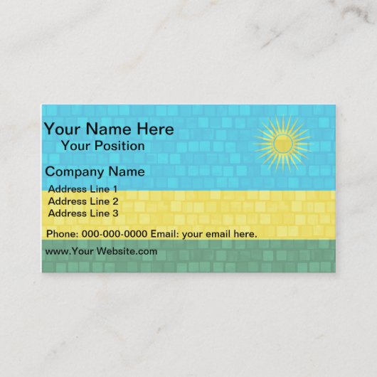 Carte De Visite Drapeau moderne de Rwandais de motif (Devant)