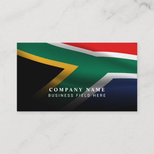Carte De Visite Drapeau national sud-africain moderne avec code QR (Devant)