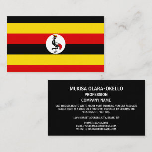 Carte De Visite Drapeau ougandais, Drapeau de l'Ouganda