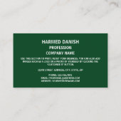 Carte De Visite Drapeau pakistanais et emblème de l'État, Drapeau  (Dos)