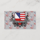 Carte De Visite Drapeau Poli-Américain de bouclier (Dos)