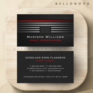 Carte De Visite Drapeau Premium personnalisé noir gris rouge des É