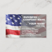 Carte De Visite Drapeau professionnel Patriotique Rouge Bleu Bleu (Devant)