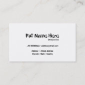 Carte De Visite Drapeau rocailleux des Etats-Unis (Dos)