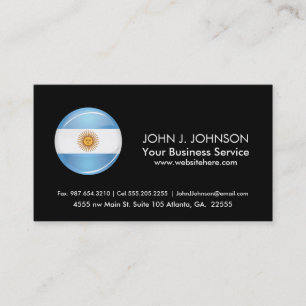 Carte De Visite Drapeau rond brillant de l'Argentine